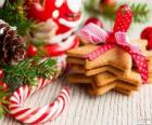 Candy ζαχαροκάλαμου και τα cookies για τα Χριστούγεννα
